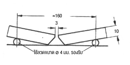 การวางชิ้นงานเพื่อเตรียมเชื่อมยึดก่อนฝึก